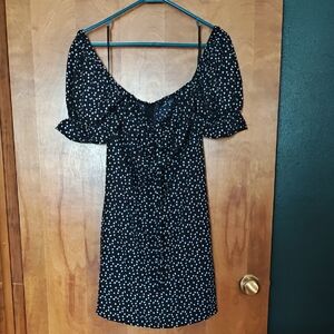 SHEIN Black Mini Dress with White Dots